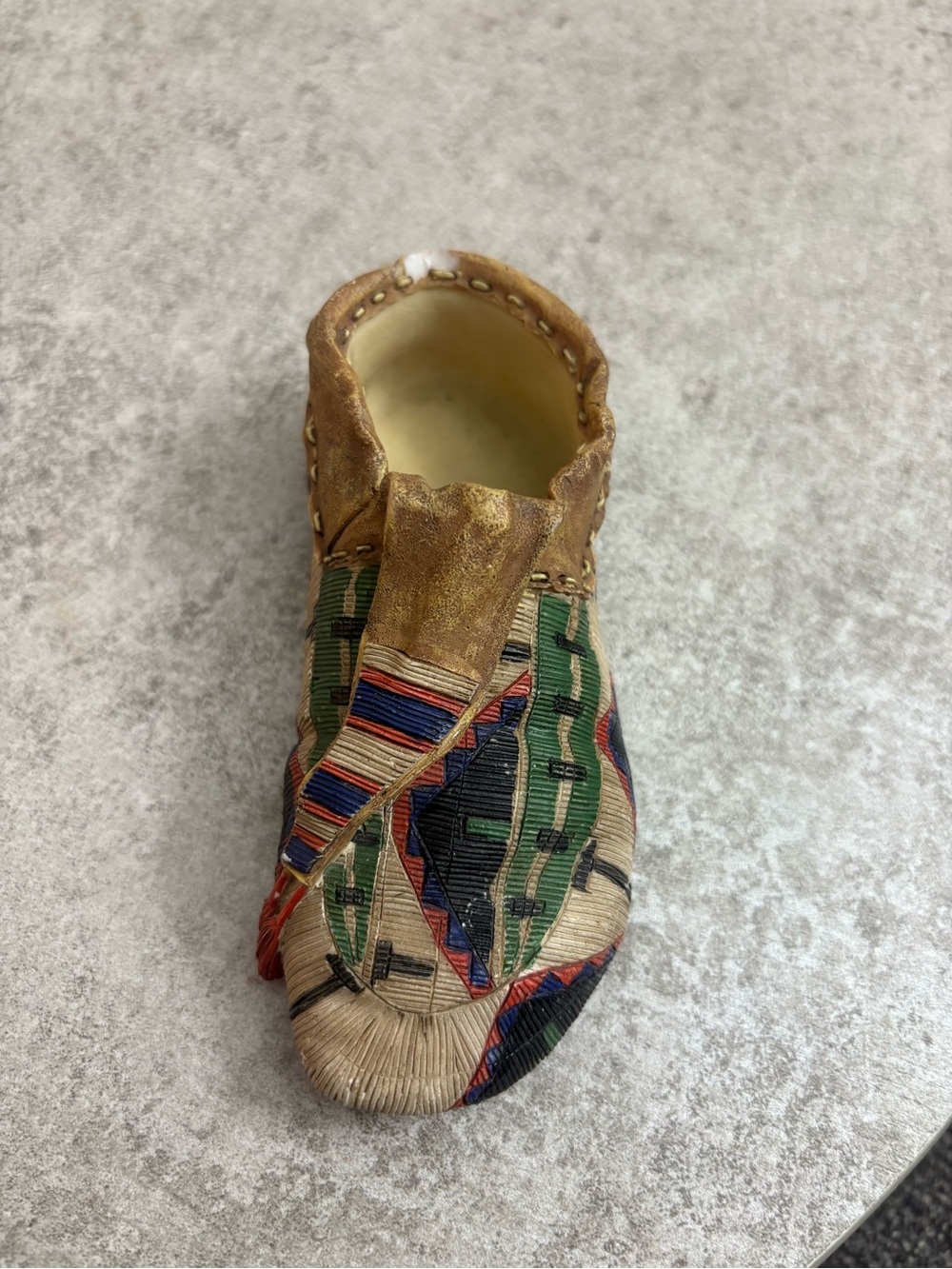 Southwestern Moccasin Shoe Figurine 5” Decorative Collectible